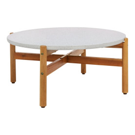 Stolik ogrodowy okrągły Terracina 84,5cm akacja / terrazzo House Nordic