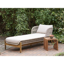Leżak grodowy z poduszkami Terracina 190x87cm akacja / beżowy House Nordic