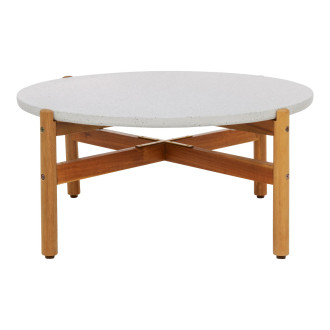 Stolik ogrodowy okrągły Terracina 84,5cm akacja / terrazzo House Nordic
