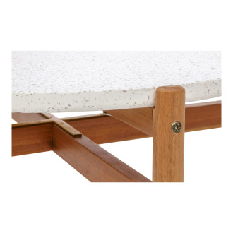 Stolik ogrodowy okrągły Terracina 84,5cm akacja / terrazzo House Nordic