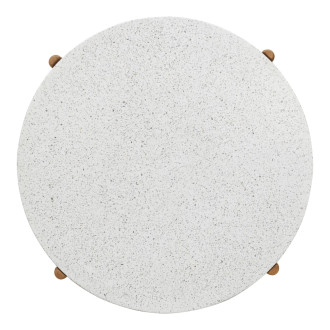 Stolik ogrodowy okrągły Terracina 84,5cm akacja / terrazzo House Nordic