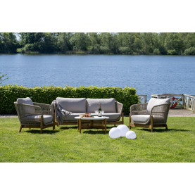 Sofa ogrodowa z poduszkami Terracina 175cm akacja / beżowy House Nordic 2