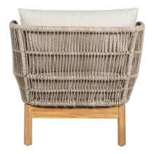 Leżak grodowy z poduszkami Terracina 190x87cm akacja / beżowy House Nordic