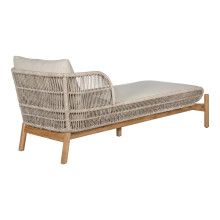 Leżak grodowy z poduszkami Terracina 190x87cm akacja / beżowy House Nordic