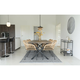 Krzesło ogrodowe z podłokietnikami polirattan Trieste z poduszką House Nordic