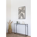 Konsola minimalistyczna Vita 110x26cm imitacja trawertynu / czarny House Nordic