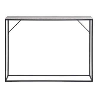 Konsola minimalistyczna Vita 110x26cm imitacja trawertynu / czarny House Nordic
