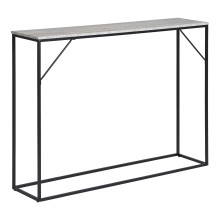 Konsola minimalistyczna Vita 110x26cm imitacja trawertynu / czarny House Nordic