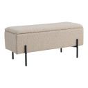 Ławka tapicerowana ze schowkiem Watford 95x36,5cm beżowa boucla House Nordic