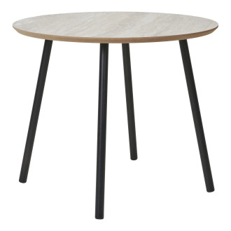 Stolik kawowy okrągły Aalst 55cm trawertyn /czarny House Nordic