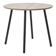 Stolik kawowy okrągły Aalst 55cm trawertyn /czarny House Nordic