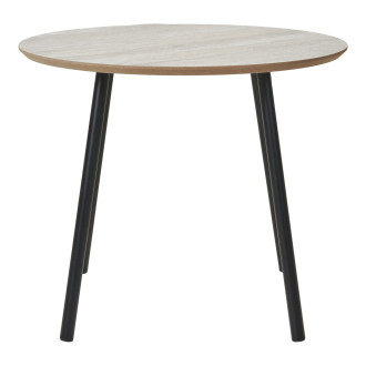 Stolik kawowy okrągły Aalst 55cm trawertyn /czarny House Nordic