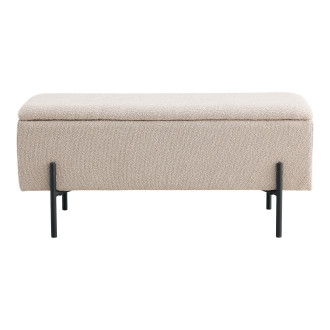Ławka tapicerowana ze schowkiem Watford 95x36,5cm beżowa boucla House Nordic