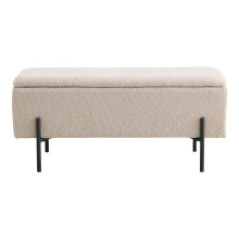 Ławka tapicerowana ze schowkiem Watford 95x36,5cm beżowa boucla House Nordic