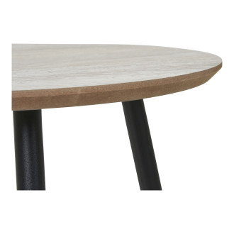 Stolik kawowy okrągły Aalst 55cm trawertyn /czarny House Nordic