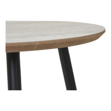 Stolik kawowy okrągły Aalst 55cm trawertyn /czarny House Nordic