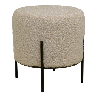Pufa na nóżkach tkanina teddy Alford 35,5cm szarobrązowa House Nordic
