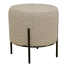 Pufa na nóżkach tkanina teddy Alford 35,5cm szarobrązowa House Nordic