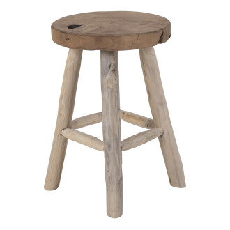 Stołek drewniany Badia 45cm drewno tekowe House Nordic