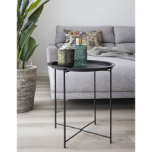 Stolik pomocniczy metalowy z tacą Intesi 47cm czarny House Nordic