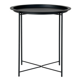 Stolik pomocniczy metalowy z tacą Intesi 47cm czarny House Nordic 2