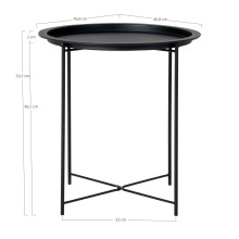 Stolik pomocniczy metalowy z tacą Intesi 47cm czarny House Nordic