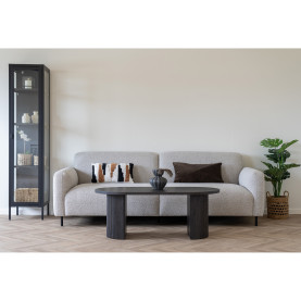 Stolik owalny na ryflowanej podstawie Boavista 120x60cm ciemny brąz House Nordic 2