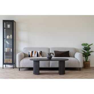 Stolik owalny na ryflowanej podstawie Boavista 120x60cm ciemny brąz House Nordic