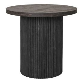 Stolik pomocniczy na jednej ryflowanej nodze Boavista 48cm ciemny brąz House Nordic
