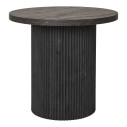 Stolik pomocniczy na jednej ryflowanej nodze Boavista 48cm ciemny brąz House Nordic