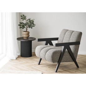 Stolik pomocniczy na jednej ryflowanej nodze Boavista 48cm ciemny brąz House Nordic 2