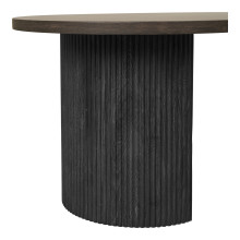 Stolik owalny na ryflowanej podstawie Boavista 120x60cm ciemny brąz House Nordic