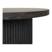 Stolik pomocniczy na jednej ryflowanej nodze Boavista 48cm ciemny brąz House Nordic