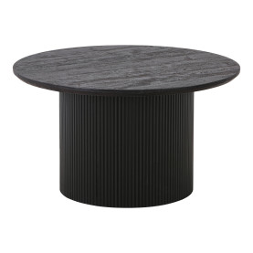 Stolik okrągły na jednej ryflowanej nodze Boavista 80cm ciemny brąz House Nordic 2