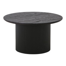 Stolik okrągły na jednej ryflowanej nodze Boavista 80cm ciemny brąz House Nordic