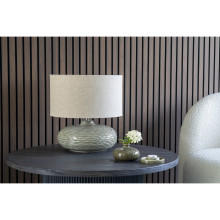Stolik okrągły na jednej ryflowanej nodze Boavista 80cm ciemny brąz House Nordic