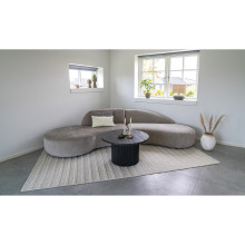 Stolik okrągły na jednej ryflowanej nodze Boavista 80cm ciemny brąz House Nordic
