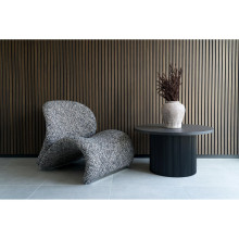 Stolik okrągły na jednej ryflowanej nodze Boavista 80cm ciemny brąz House Nordic