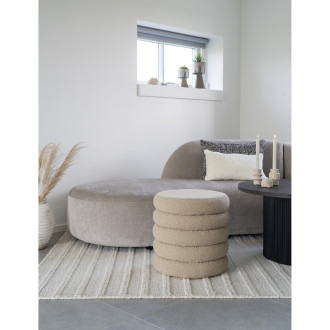 Pufa tapicerowana boucle ze schowkiem Brooklyn 44cm beżowa House Nordic