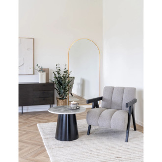 Stolik pomocniczy okrągły Brito 60cm szary marmur / czarny House Nordic