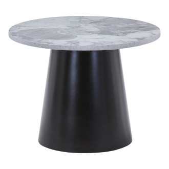 Stolik pomocniczy okrągły Brito 60cm szary marmur / czarny House Nordic