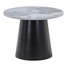 Stolik pomocniczy okrągły Brito 60cm szary marmur / czarny House Nordic