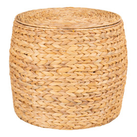 Stolik okrągły ze schowkiem boho Delia 43cm hiacynt wodny House Nordic