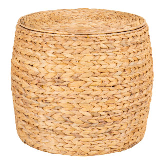 Stolik okrągły ze schowkiem boho Delia 43cm hiacynt wodny House Nordic