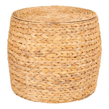 Stolik okrągły ze schowkiem boho Delia 43cm hiacynt wodny House Nordic