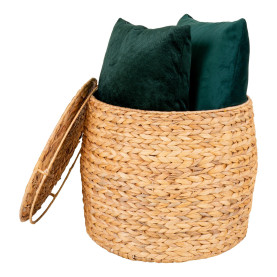 Stolik okrągły ze schowkiem boho Delia 43cm hiacynt wodny House Nordic 2