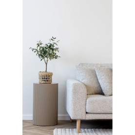 Stolik pomocniczy ryflowany - kolumna Farense 30cm ciemny piasek House Nordic