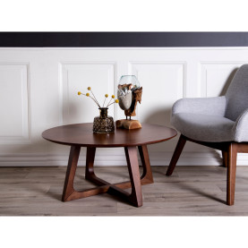 Stolik okrągły fornirowany Hellerup 75cm orzech House Nordic 2