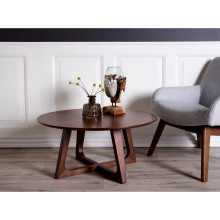 Stolik okrągły fornirowany Hellerup 75cm orzech House Nordic