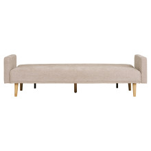 Sofa rozkładana na nóżkach Kells 208cm ciemny beż / drewniane nogi House Nordic